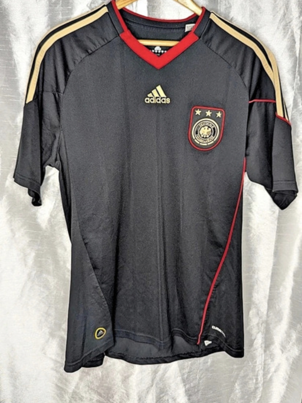 Adidas Germany Soccer Jersey ClimaCool Black/Red/Gold Size L